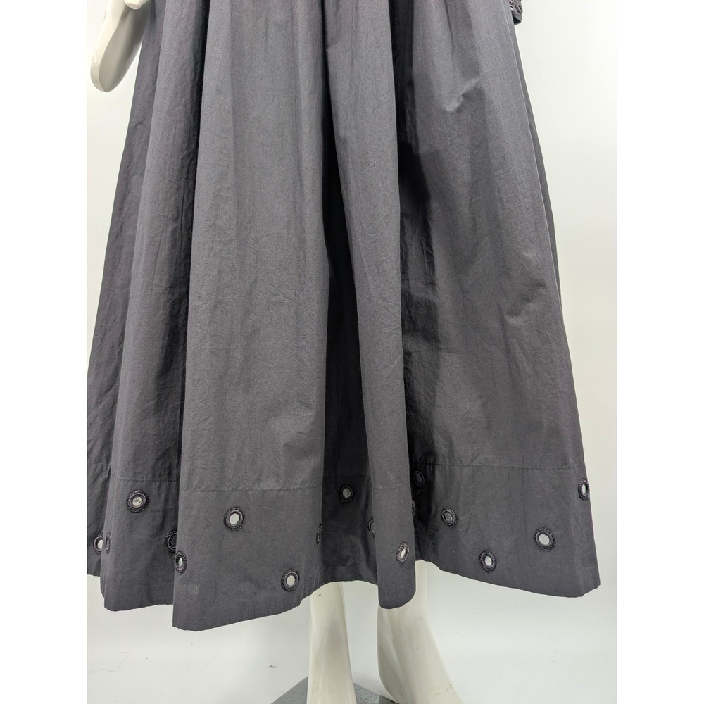 Chan Luu Black Cotton Midi Dress Mirror Embellished Open Back Tie Size 2 - Picture 5 of 16